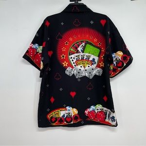 Andrade Short Sleeve Shirt Men's S Multicolor Casino Gambling Cards Print
